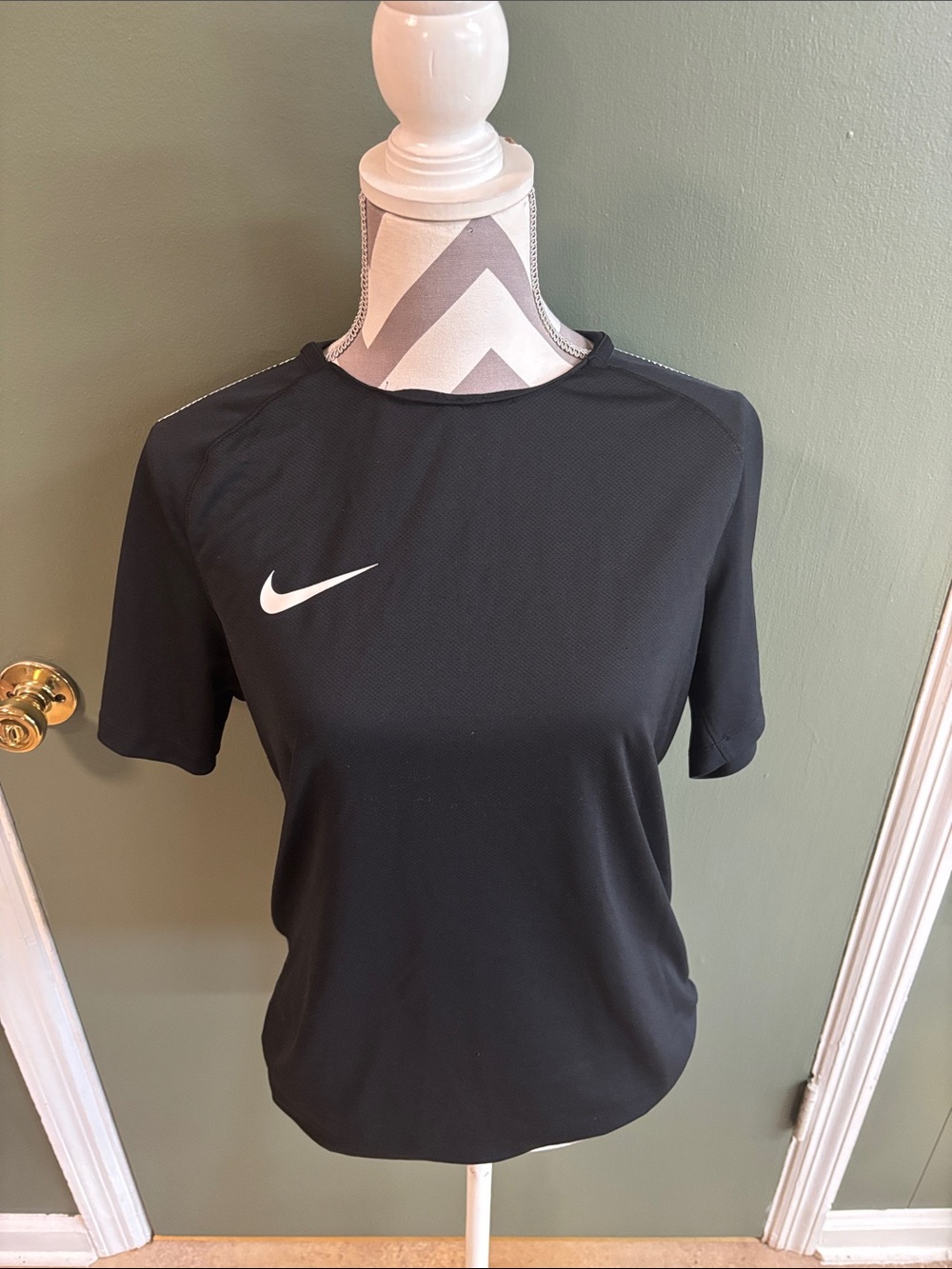 Nike Black Short-Sleeve Training Tee with White Swoosh